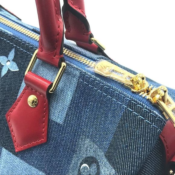 Louis Vuitton Monogram Denim Speedy Bandouliere 30 Shoulder Bag - Picture 6 of 8